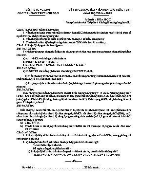 Đề thi chọn giáo viên giỏi môn Hóa học THPT - Năm học 2014-2015 - Trường THPT Anh Sơn